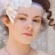 SALE Bridal Headband, Great Gatsy 1920s Lace Headpiece, Lace, Feathers and Tulle Headband, Shabby Chic Bertha Louise Designs