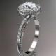 14kt  white gold diamond unique engagement ring,wedding ring ADER95