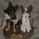 Custom Made Dog  Wedding Cake Toppers with Bunting /Wood Burning/German Shepherd/ Cattle Dog/ Rustic Wedding/  Custom/personalized