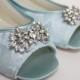 Lace Flats Wedding Shoes Something Blue - Choose From Over 100 Colors - Comfortable Wedding Shoes - Ballet Flats - Lace Peep Toe Bridal Shoe