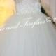 Ivory or Grey Flower girl dress, Ivory Shabby Chic Tutu Dress, Ivory Shabby Chic Flowers - 2t, 3t, 4t, 5t, 6, 7, 8