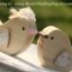 Wedding Cake Topper Love Birds Woodland Wedding FLORAL Veil and JUTE Bow Tie