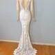 Hippie Boho Wedding Dress CROCHET Wedding Dress LACE Mermaid Wedding Dress Sz Small