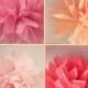 10 Tissue  Poms Wedding Decor,Baby,Bridal Shower,It's A Girl,Peach Decor,Ceremony Decor,Coral Wedding
