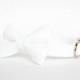 Wedding Bow Tie Dog Collar in White