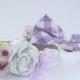 Silver Lilac wedding Collars- 2 Dog Collars - Pet wedding accessory, 2014 wedding idea, Dog lovers