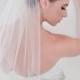 Elbow Length raw edge tulle wedding veil