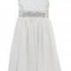 Bridal White Flower Girl Dress, One Shoulder Dress with Rhinestone Sash {The Mia Dress Style No. 108} Made in the USA