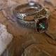RF013 14k White Gold with Mystic Topaz Wedding/Engagement set Ring