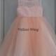 Lovely Peach/Orange Lace Flower Girl Dress Wedding Baby Girls Dress Tulle Rustic Baby Birthday Dress Knee Length