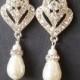 Wedding Jewelry, Art Deco Bridal Earrings, Pearl Wedding Earrings, Vintage Style Bridal Jewelry, Rhinestone Earrings, IVANA