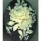 resin cameo with flower bouquet Black and Ivory 40x30mm  jewelry supply 452r