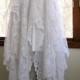 Off White / Bridal white tattered boho gypsy hippie alternative bride wedding dress, recycled / vintage laces, US size 12, 38 inch bust