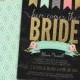 Glitter Here Comes the Bride: Bridal Shower Invitation, Gold and Pink, Invite, Wedding Shower, Custom