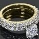 18k Yelow Gold With Platinum Head "Diamonds For An Eternity" 1/2 Diamond Engagement Ring & Wedding Ring