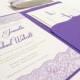 Lace Wedding Invitation Suite, Pocket fold - Sample