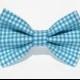 Blue gingham bow tie - cat bow tie, dog bow tie, pet bow tie
