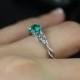 Cassidy 6mm 14kt White Gold Round Emerald Celtic Knot Engagement Ring (Other Metals and Stone Options Available)