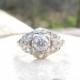 Art Deco Engagement Ring, Old Mine Cut Diamond, Lovely Engraving and Details, Platinum, Custom Sizing Included, Circa 1930s