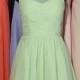 Sage Bridesmaid Dress, Sage Chiffon Bridesmaid Dress, Short Bridesmaid Dress, Cheap Bridesmaid Dress
