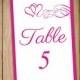 Printable Wedding Table Number Template Download - "Heart Swirls" Begonia Wedding - DIY Wedding Table Card EDITABLE TEXT 4x6 Table Number