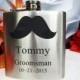 Set of 11 Groomsmen Gift Flask with Mustache Design, Best Man, Father of Bride, Father of the Groom, Usher, Master of Ceremonies, Groom