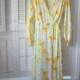 1960s Rare Floral Robe Nightgown Set. Peignoir by Olga. Vintage 60s Lingerie Size XS S Extra Small. Bridal Orange Yellow White. Gift Present