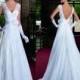 Detachable Train Vestidos De Noiva 2015 New Arrival V-Neck Lace Wedding Dresses Beaded Vintage Handmade Flowers Bridal Gowns Online with $112.88/Piece on Hjklp88's Store 