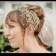 WEDDING VEIL  MALWA – bridal Gold filled birdcage veil with gold plated spray roses and Swarovski crystals, made to order