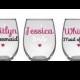 Bridesmaid Gift, Maid of Honor, Bride to Be, Bridal Party, Bridesmaid, Wine Glass, Custom Glass, Personalized, Stemless Wine Glass, Pink