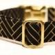 Dog Collar Chevron Metallic Gold, Herringbone, Wedding Dog Collar, Black and Gold