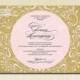 Pink & Gold Bridal Shower Invitation Lace Damask Formal Elegant Script Wedding Typography FREE PRIORITY SHIPPING or DiY Printable - Loreen