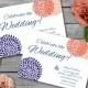 Coral and Navy Printable Wedding Invitations, Party Invitations, Invitation Template - DIY Downloadable Wedding on a Budget
