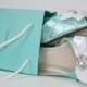 Wedding Shoes - Aqua Blue Wedding Sparkling Crystals - Dyeable Shoes - Aqua Blue - Choose From Over 100 Colors - Short Heel - Parisxox