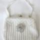 Vintage White & AB crystal Beaded Wedding hand bag clutch Purse