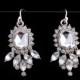 Rhinestone Bridal Earrings, Special Occasion Earrings, Clear Crystal Earrings, Sterling Silver Dangle Earrings, Rhinestone Wedding Jewelry