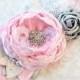 Pink Silver Gray Wedding Ribbon Sash "Amelia"/ Bridal Sash/ Free Shipping on Additional Items
