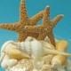 Beach Wedding Cake Topper with Starfish and Seashells