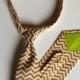 Gold and Creme Chevron Necktie - Skinny or Standard Width - Infant, Toddler, Boy