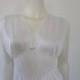 1970s White Nylon Nightgown with Stretch-Lace Midriff, Small