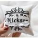 Mr & Mrs Embroidered Wedding ring pillow ,personalized wedding pillow ,personalized ring pillow, ring bearer pillow,Custom embroidery (LR13)