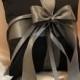 Romantic Satin Ring Bearer Pillow...You Choose the Colors...Buy One Get One Half Off...shown in black/charcoal grey