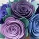 Felt Bouquet - Wedding Bouquet - Alternative Bouquet - "Purple Bridge"