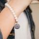 Freshwater Pearl Monogram Bracelet in Sterling Silver for Bridal Bridesmaid Present for Girls