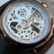 Copper Steampunk Mechanical Wrist Watch, Luxury Brown Leather Wristband, Golden Copper Tone, Unisex, Men, Groomsmen - Watch - Item MWA57-cp
