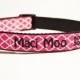 Personalized - 1" wide Pink Moroccan Dog Collar - Made to order