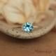 Blue Topaz Vintage-style Tiffany Solitaire in Sterling Silver - Engagement Ring, Promise Ring, or Birthstone Ring