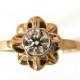 Flower Engagement Ring - 18K Rose Gold and Diamond engagement ring, engagement ring, leaf ring, flower ring, daffodil ring, RFLOWER1