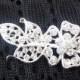 Vintage Hair Clip Sparkly Rhinestones Silver Tone Metal Floral Design Hair Accessories Jewelry Fashion Bobby Pins