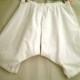 Victorian Lingerie White Cotton Bloomers  1890's Whites  Steampunk Clothing   Split Crotch Bloomers Large 32 waist